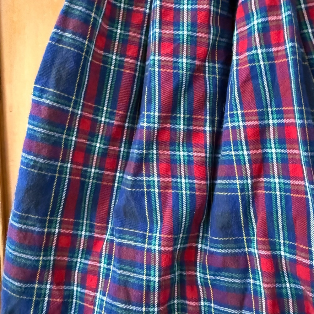 JoJo Maman Bébé Navy Smocked Tartan Party Dress red and blue plaid 4T 5T - Picture 7 of 8